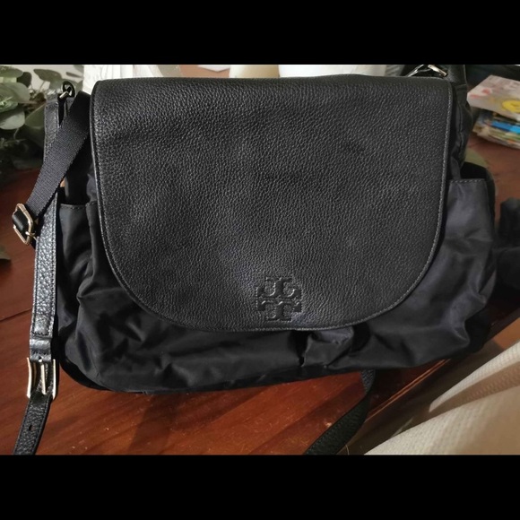 Tory Burch Bags Tory Burch Thea Nylon Leather Messenger Diaper Baby Bag Excellent Condition